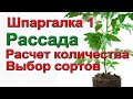 Сколько рассады надо. Какие сорта.  Шпаргалка 1