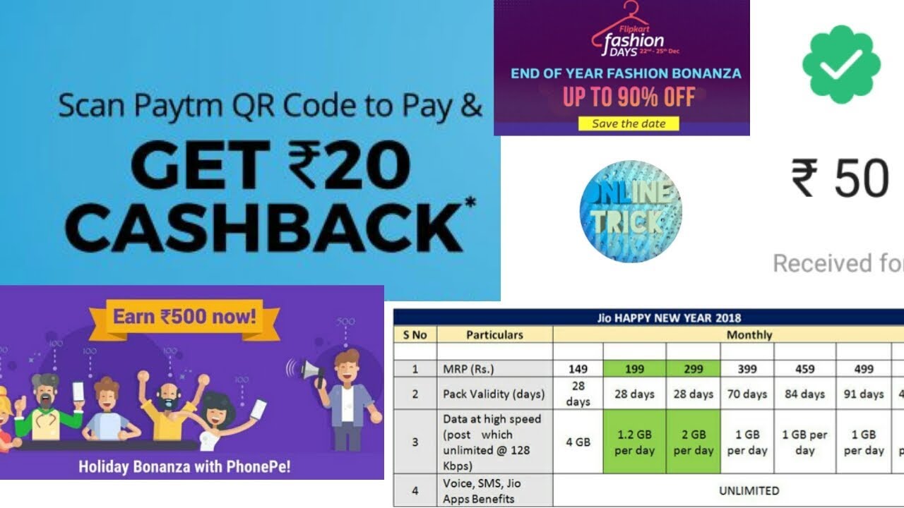 ALL OFFERS IN ONLINE ####50 RUPPY CASH BACK INPAYTM,PHONPAY OFFER , FLIPKART CHRISTMAS SALE online galicia