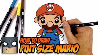 how to draw pint size super mario step by step tutorial
