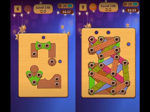 Wood Nuts & Bolts Puzzle - Level 146
