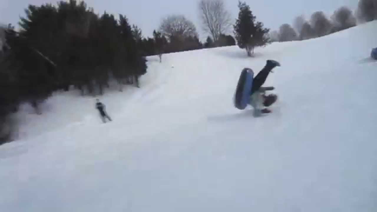 Snow Tube Flip Fail YouTube