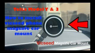 Tesla Model Y/3 Installing Vicseed iPhone Magnetic Car Mount / Unboxing