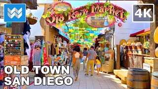 [4K] Old Town San Diego Historic State Park - Walking Tour & Travel Guide  Binaural Sound