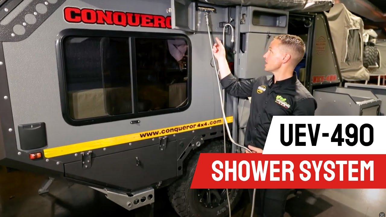 CONQUEROR UEV490 OffRoad Camper External Shower System YouTube