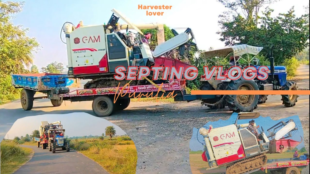 এক মাঠ থেকে আরেক মাঠ — ট্রেলারে চেপে যাচ্ছে আমাদের পরিশ্রমের সাথী 💪🌾 #HarvesterJourney”