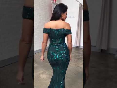 Heidi Off Shoulder Sequin Gown by Bariano