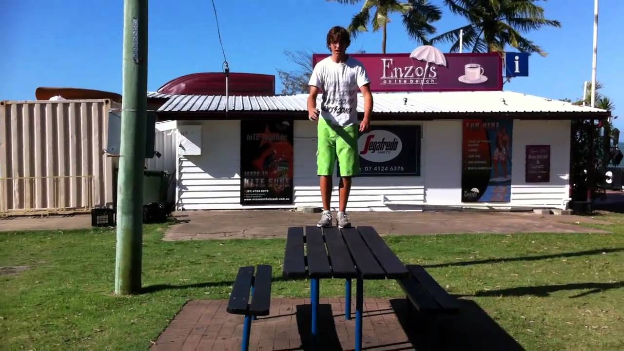 backflip off table alex - YouTube