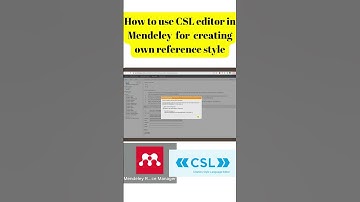 How to create your own style using CSL editor in mendeley? #mendeley #csleditor #research