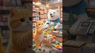 Chubby Orange Cat Cooks Meat in the Cutest Way! #aicat  #aistory  #kitten