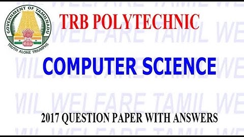 TRB POLYTECHNIC CSE 💥💥2017 QUESTION PAPER WITH ANSWER | VIBRANT ONLINE ACADEMY