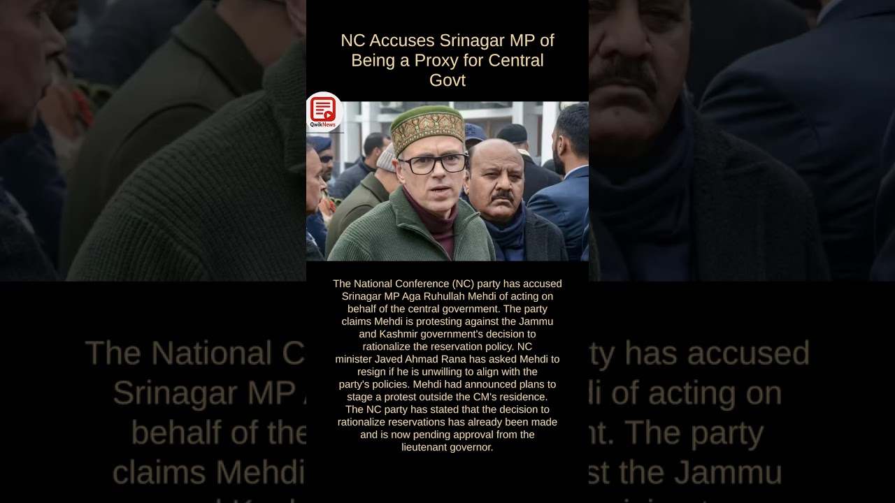 NC Accuses Srinagar MP of Being a Proxy for Central Govt