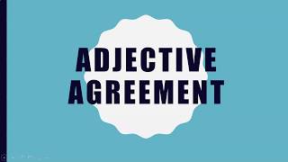 Adjective Agreement