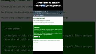 JavaScript Hack #19 | Toggle Dark Mode in Seconds