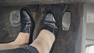 Pedal Pumping Revving And Driving Fiat Panda In My New Black Heels Shoes Asmr