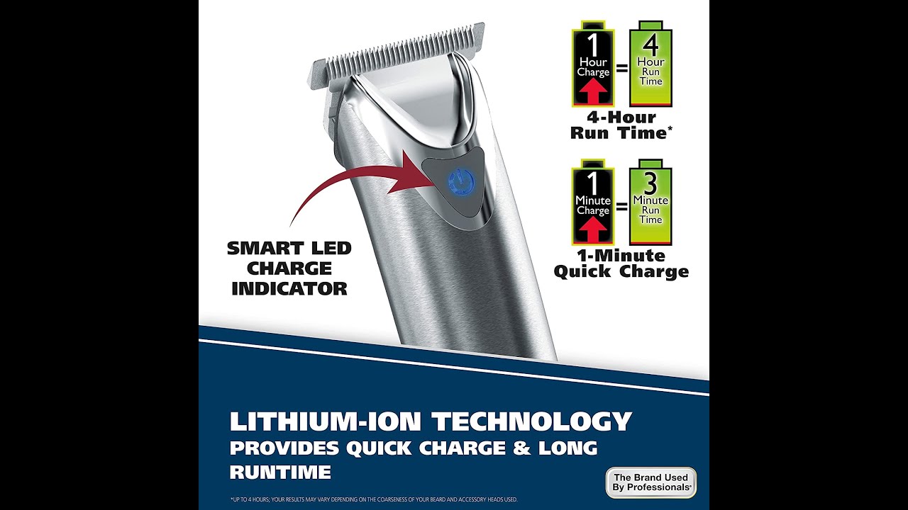 Trimmer Wahl Stainless Steel Lithium Ion+ Beard and NoseMen's
