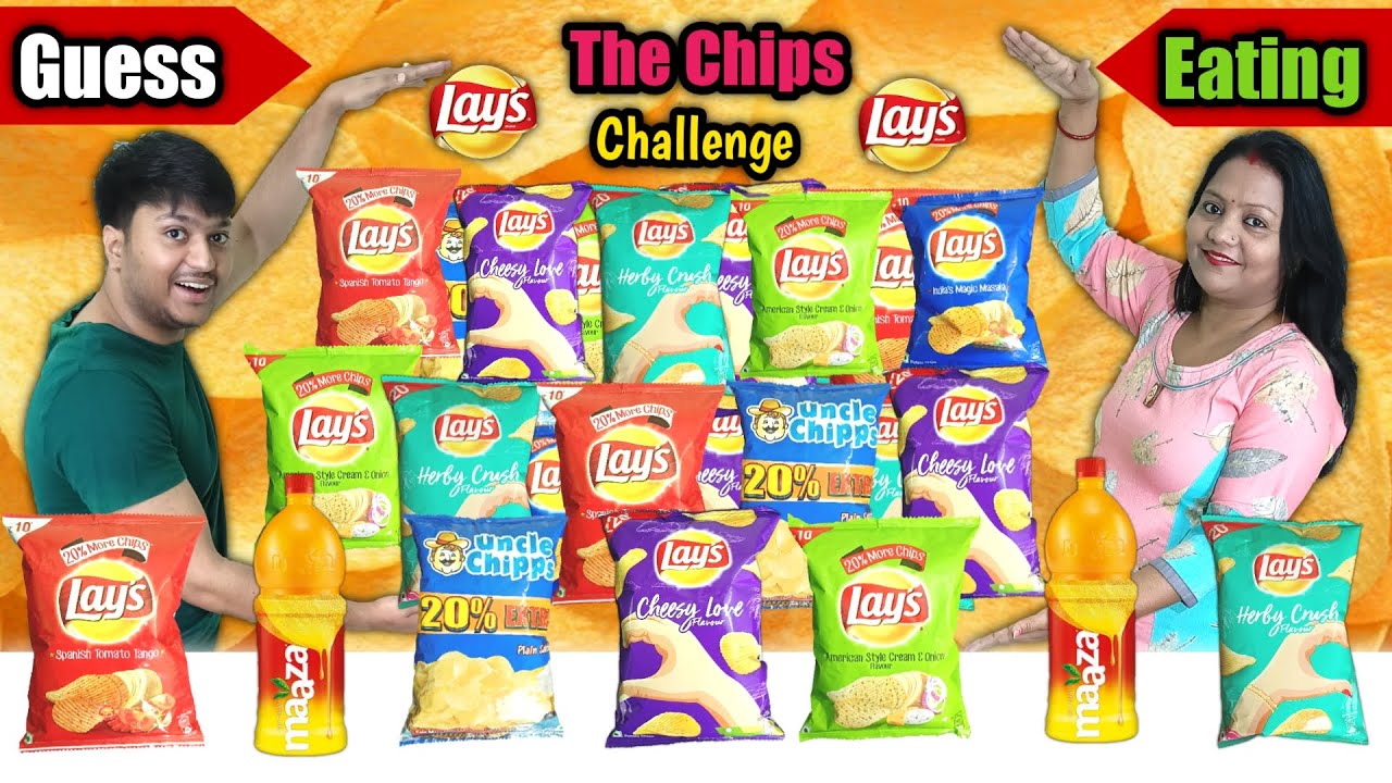 GUESS THE CHIPS CHALLENGE | Lays Potato Chips Eating Challenge | Food Challenge