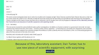 ENG102 Unit 7 Lesson 1 Crime lab page 54