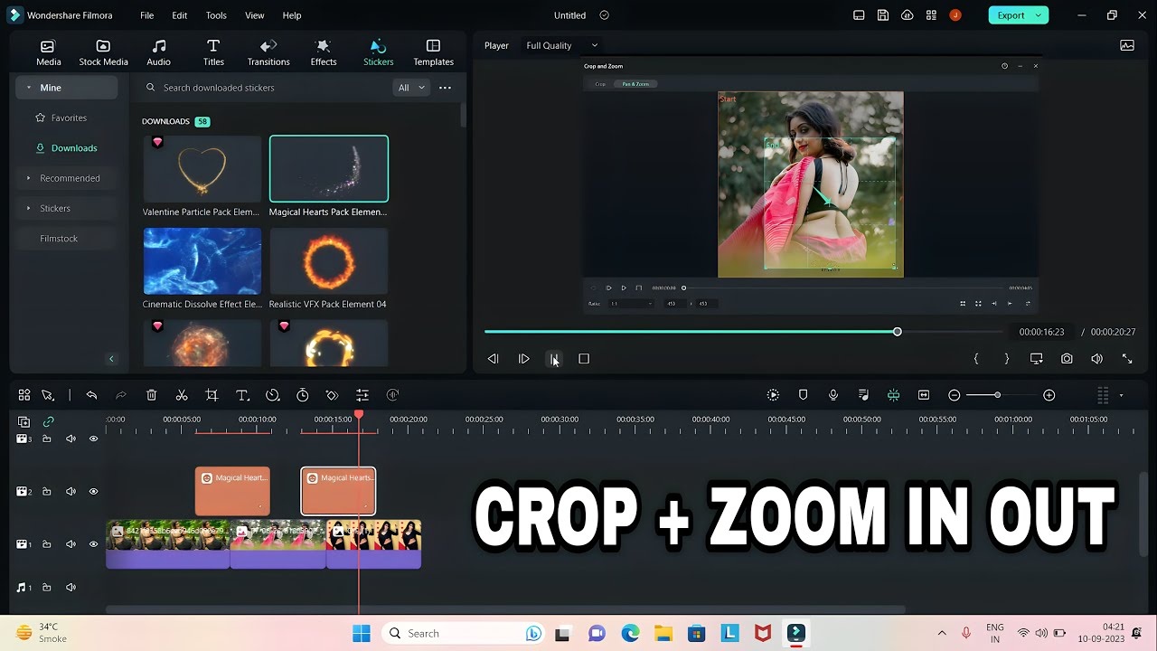 FILMORA   CROP + ZOOM IN ZOOM OUT