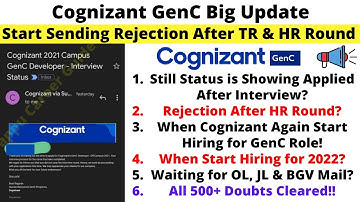 Cognizant Big Update Started Sending Rejection mail After TR & HR Interview Next Phase Hiring Update