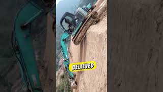 This Excavator Drove Off a Cliff 😮 #shorts