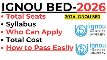 ୧୧୯୬  ଇଗନୁ ବିଏଡI IGNOU BED 2026 I SYLLABUS I FULL NOTIFICATION I FULL PLANNING VIDEO I SEAT ICUT OFF