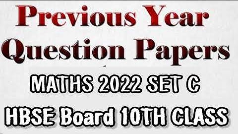 10th class Maths 2022 Set C Previous year question papers HBSE Haryana Board