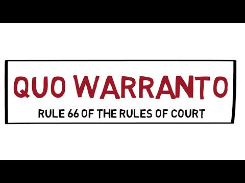 Video: ¿Para la cuestión del auto de quo warranto?