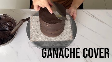 How to cover cake easy with perfect chocolate ganache sharp edge