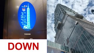 High-speed Toshiba Elevators in Taipei 101 (Going Down)