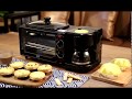 3 in 1 electric breakfast machine multifunction coffee maker frying pan mini oven