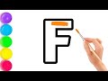 Belajar Huruf ABC untuk Balita |Cara Menggambar dan Mewarnai Alphabet Huruf F #43