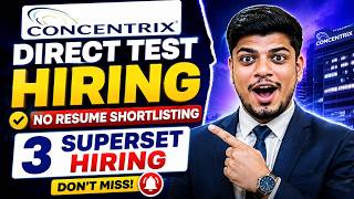 🔥Direct Test | No Resume Shortlisting | Freshers/Exp Eligible | 3 Superset Hiring | Open to All screenshot 1
