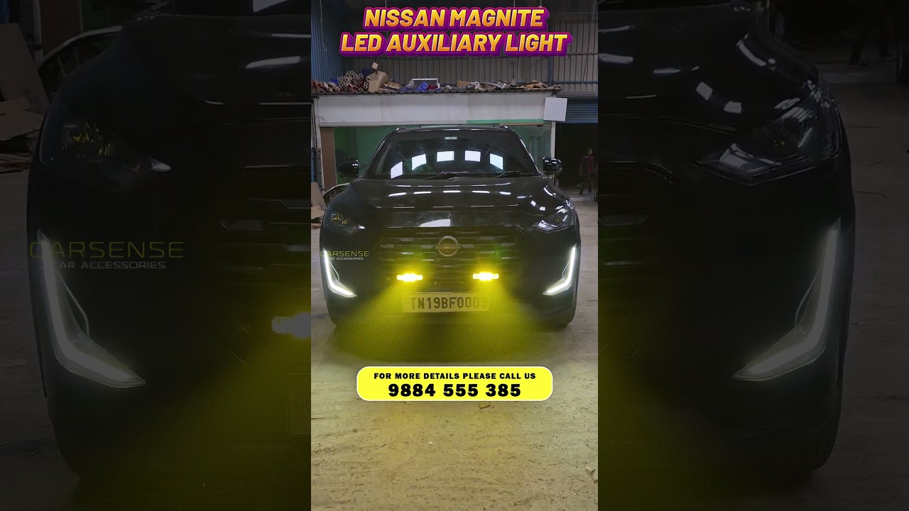 Nissan Magnite LED Auxiliary Light | Car LED Lights | Car Accessories Chennai | Aozoom W7 LED Lights
