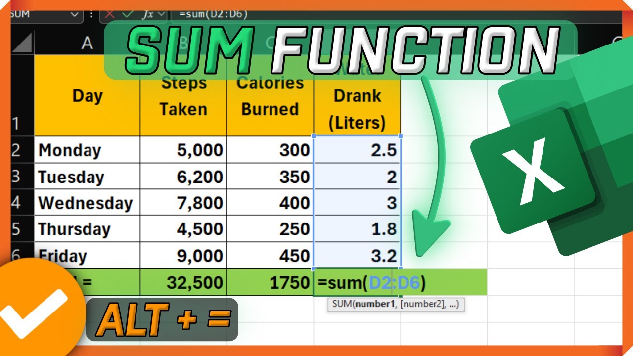 Excel how to add numbers in a column - YouTube