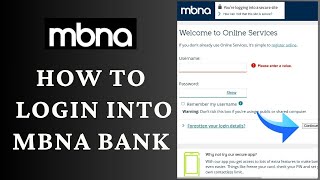 How to login into mbna bank/mbna credit card account?