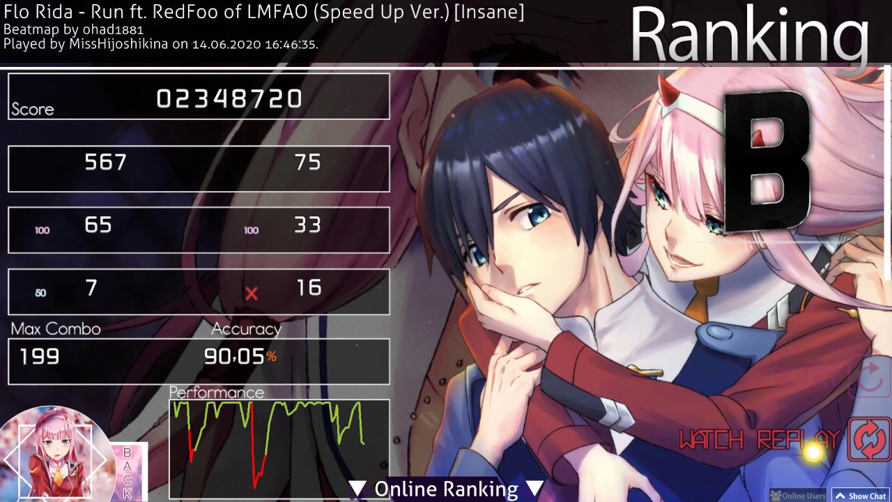 //osu! Replay// Flo Rida - Run ft RedFoo of LMFAO (Speed Up Vers ...