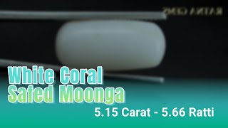 Product Video for: White Coral Stone 5.66 Ratti - 5.15 Carat Safed Moonga
