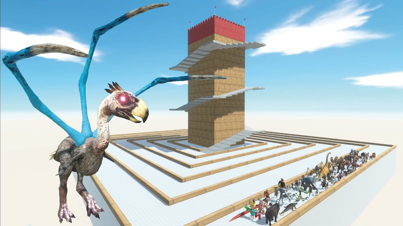 ESCAPE FROM ALIEN TERROR BIRD - TOWER COURSE - ARBS - Animal Revolt Battle Simulator
