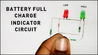 How to make battery full charge indicator circuit without ic &amp; transistor