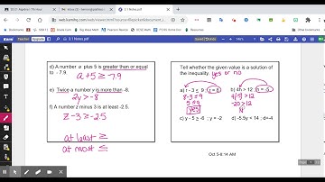 Pre-Algebra 3.1 Notes - Graphing and Writing Inequalities