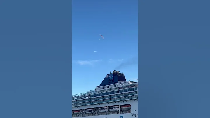 Unexpected para motor gets scared by cruise ship