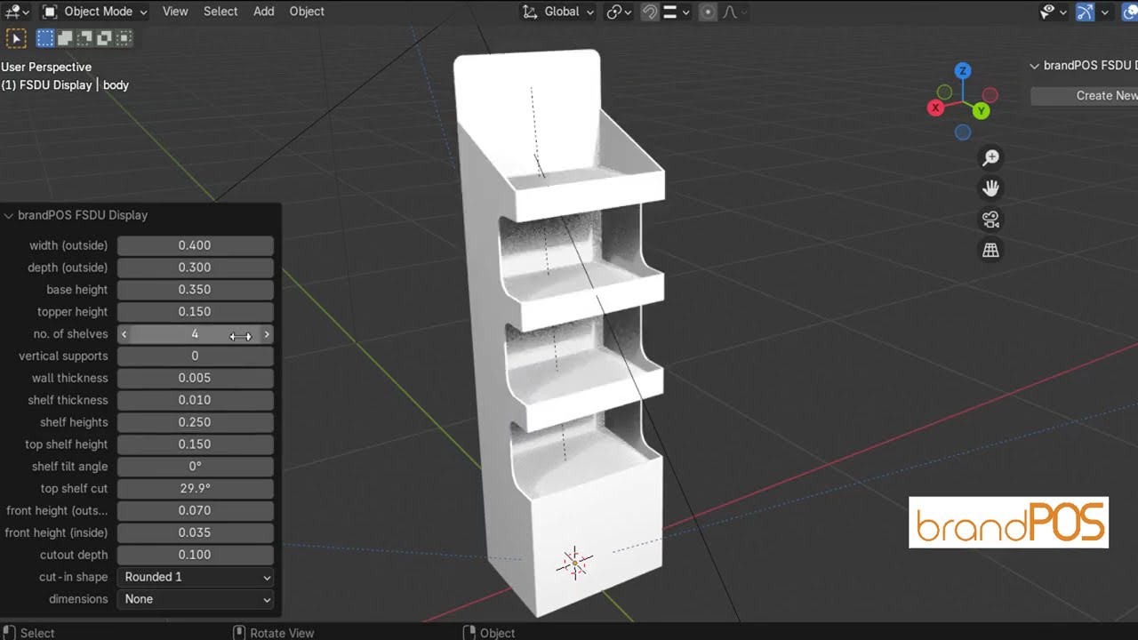 How to Use the @brandPOS FSDU Basic Display Add-on for Blender | Step-by-Step Tutorial