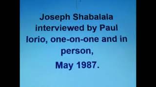 Joseph Shabalala interviewed by paul iorio in NYC, May 1987.