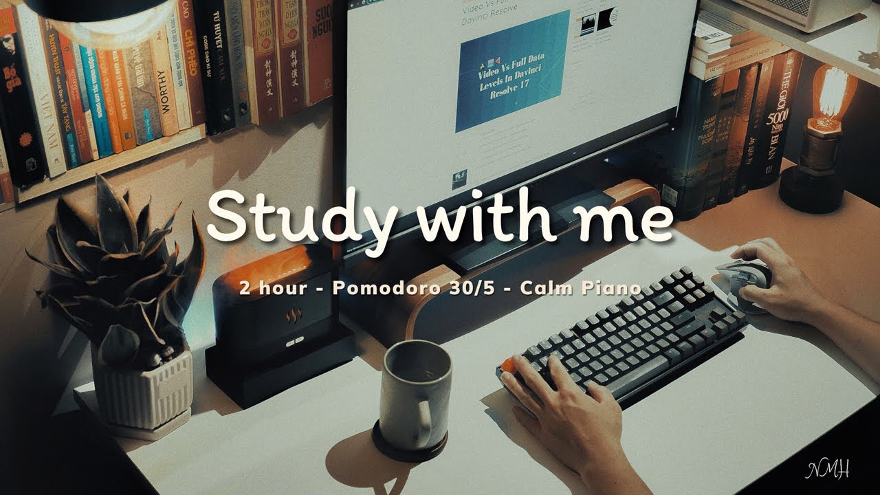 2 HOUR Studying with piano music playing in another room. YouTube