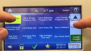 Thermo Scientific Model 49iQ Ozone Analyzer Menu