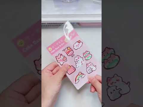 DIY sticker pink cat 🌸🐱🌷 #diycrafts #sticker #asmr