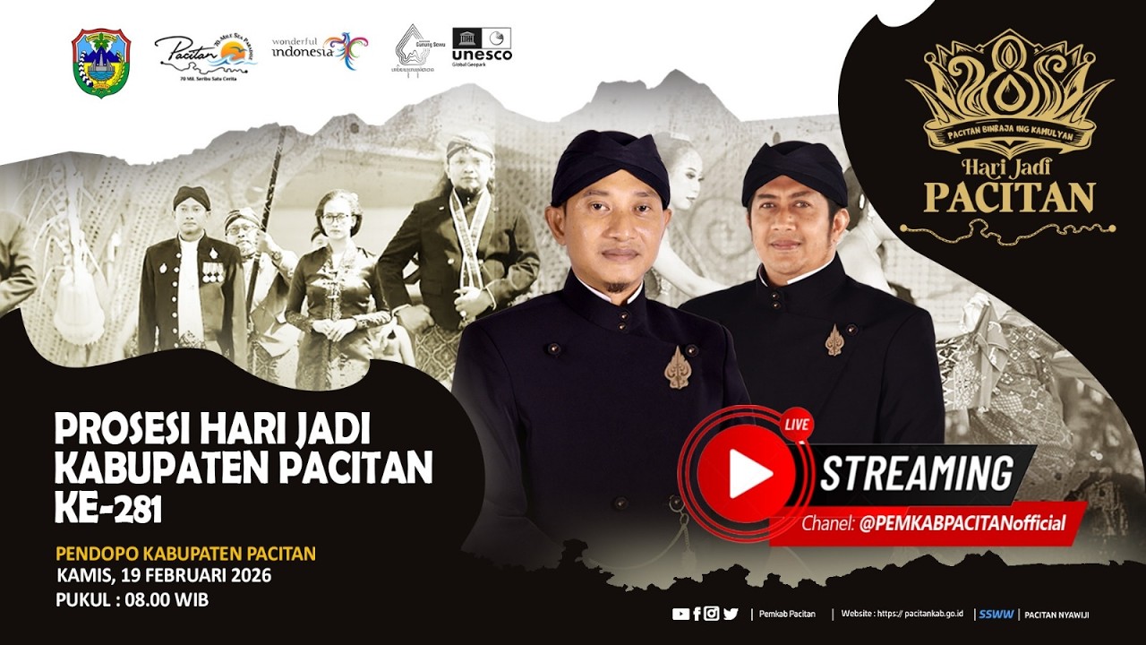 Livestreaming Prosesi Hari Jadi ke 281 Kabupaten Pacitan - Pacitan Binraja ing Kamulyan