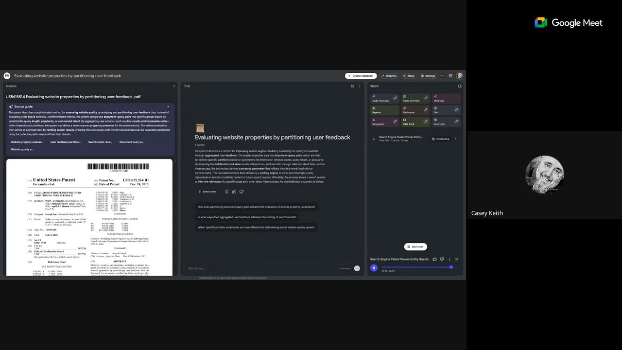Google Patent - US20240256582A1 - Evaluating website properties by partitioning user feedback
