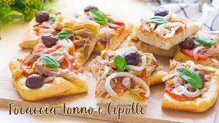 Focaccia Soffice Con Tonno e Cipolle - Ricetta Facile Focaccia Fatta in Casa - 55Winston55