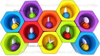 Learn Colors With Wooden Bees Beehive Preschool Toys Surprise Learning Video Fun for Kids